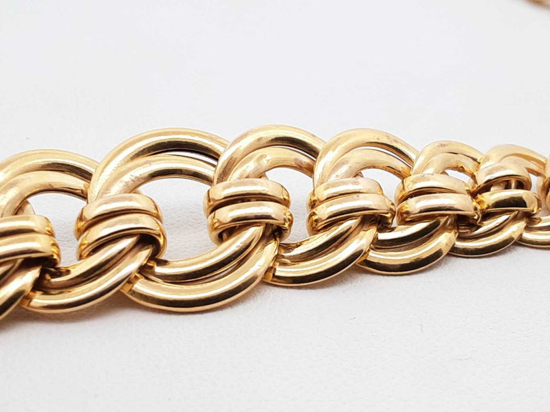 14k Yellow Gold Double Curb Link Necklace 16.4 Grams 17 Inch Fw0625pzxdu