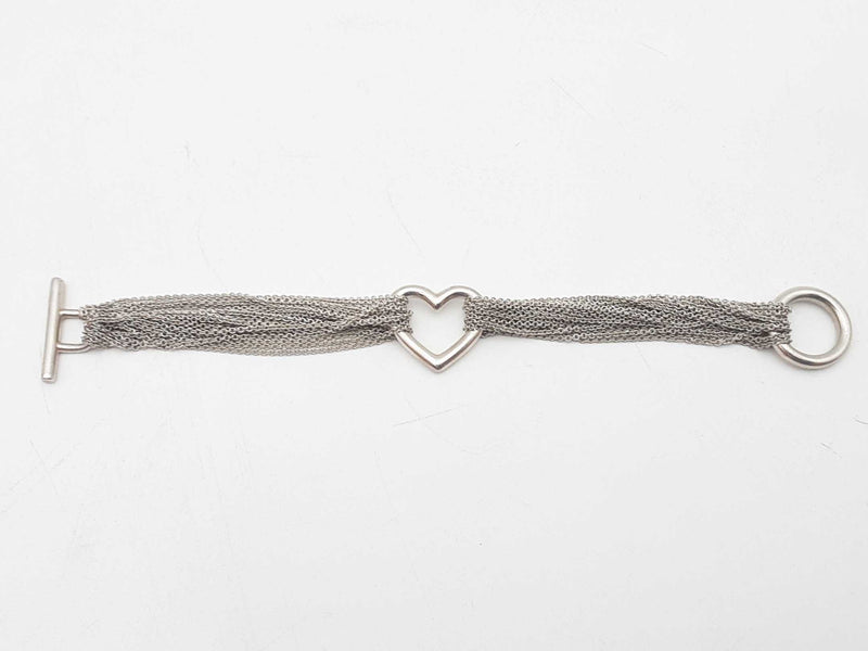 Tiffany And Co. Multi Strand Open Heart Mesh Bracelet 7 Inch Sd0925lrzsa