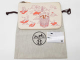 Hermes Carre Pocket Magic Carpet White Leather Flat Zipper Pouch Do1225ixzde
