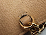 Versace Virtus Beige Leather Shoulder Bag Eb0924orxdu