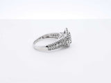 1.12 Cttw Diamond & 10k White Gold Cluster Ring 3.4 Grams Size 7 Fw0425ooxdu