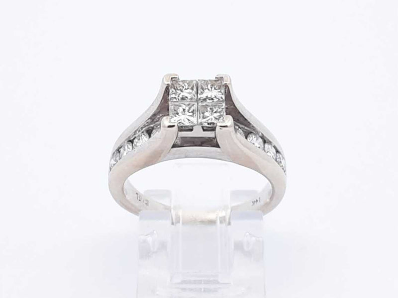 1.34 Cttw Diamond & 14k White Gold Engagement Ring 5.7 Grams Size 6 Fw1124wrxdu