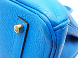 Hermes Birkin 35 Bleu Hydra Blue Clemence Gold Hardware Handbag Do1225sxzxde
