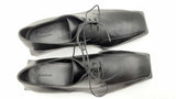 Balenciaga Bloc Rim Square Black Leather Derby Shoes Size 46 Fw1024lxzdu