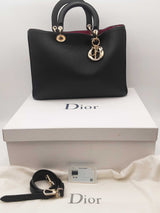 Christian Dior Black Leather Diorissimo Tote Bag Eb0325olrxsa