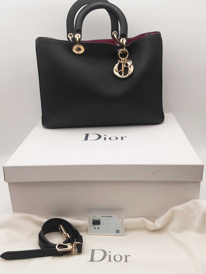 Christian Dior Black Leather Diorissimo Tote Bag Eb0325olrxsa