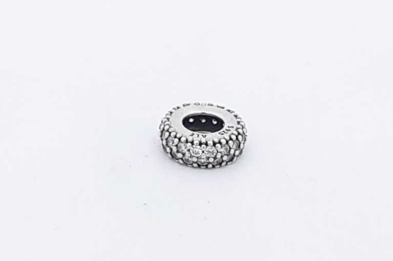 Pandora 925 Sterling Silver Clear Sparkle Spacer Charm 1 Gram Eb0225wsa