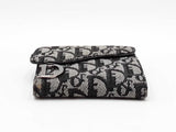 Christian Dior Saddle Wallet In Black Oblique Jacquard Fw0325lzzdu