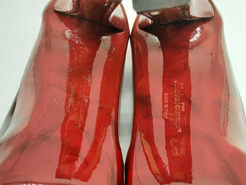 Salvatore Ferragamo Rietta Red Leather Heels Size Us 5.5 Do0924sxde