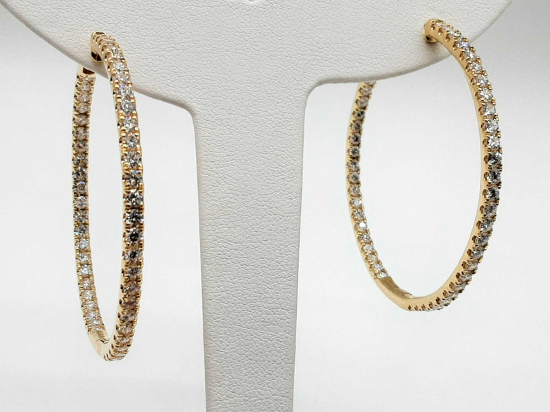 5.00 Ctw Lab Grown Diamonds 14k Yellow Gold 17.2g Hoop Earrings Do0225lroxde