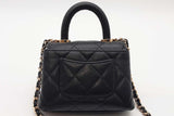 Chanel Quilted Caviar Leather Nano Coco Top Handle Clutch With Chain Eb1125lexzde