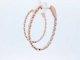 4.42 Cttw Diamond & Rose Gold Inside Out Hoop Earrings 8.7 Grams Fw0826orxzd7