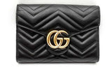 Gucci Marmont Quilted Black Leather Wallet On Chain Eb0524cxzdu