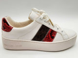 Michael Kors 49s1pofs2l Poppy Lace Up White Red Sneakers Size Us 5.5m Do0924wxde