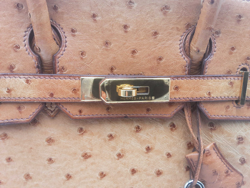 Hermes Birkin 30 Gold Ostrich Hand Bag Sd0825lcrzxsa