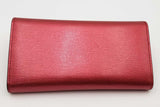 Gucci Red Shiny Leather Interlocking G Heart Flap Wallet Eb0526lcrsa
