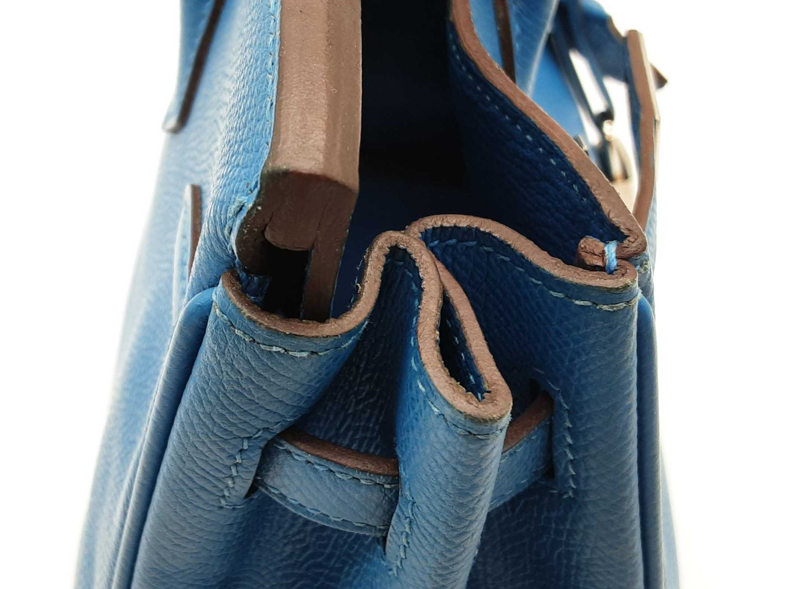 Hermes Birkin 25 Mykonos Blue Epsom Palladium Handbag