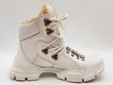 Gucci Flashtek White Fur Lined Sneakers Size It 38.5 Do1224loxde