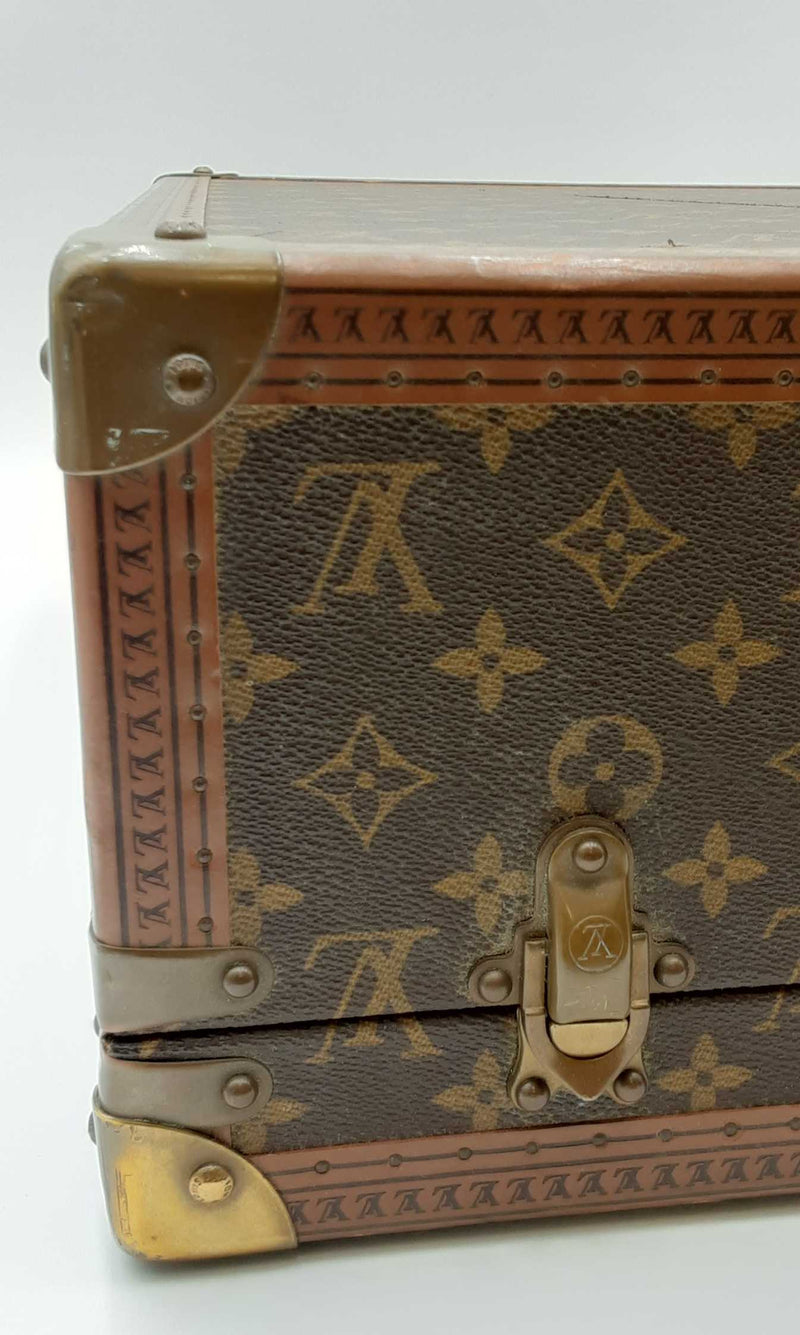 Louis Vuitton Monogram Hard Leather Alzer Travel Trunk Suitcase Eb0623pxxzdu