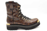 Louis Vuitton Glazed Monogram Outland Combat Boots Uk Size 7 Eb0326prxde