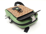 Coach Track Pack In Signature Canvas & Soft Khaki Green Leather Fw0926ezdu