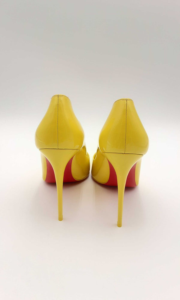 Christian Louboutin Yellow Patent Leather Hot Chick High Heels 144010034713