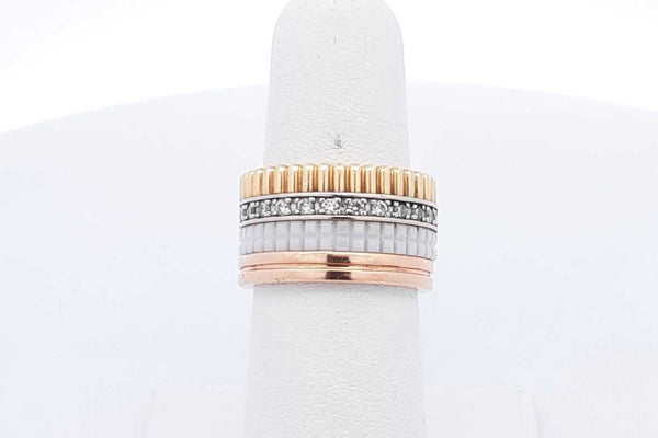 Boucheron Quatre 18k Yellow Gold White Edition Ring 13.4 Grams Size 6 Eb225ssxsa