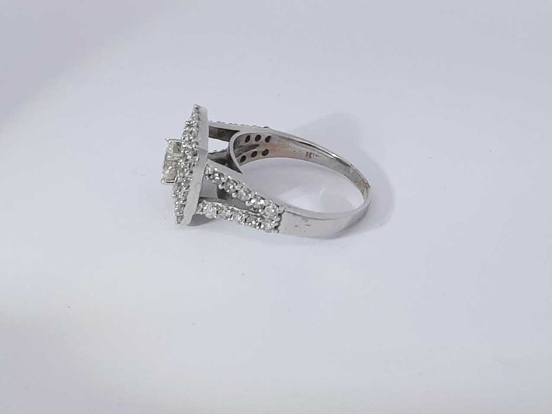 1.07 Cttw Diamond 10k White Gold Ring 5.9 Grams Size 9 Aa0625izxsa