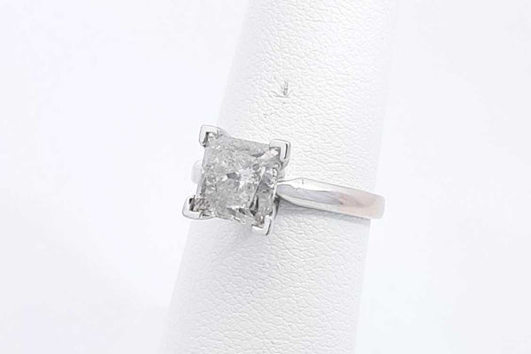 Approx. 1ctw Princess Cut Diamond Ring 14k White Gold 3.5g Size 5.5 Eb1124pxzsa