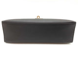Hermes Kelly Pochette Noir Black Swift Leather Gold Hardware Clutch Do726lixzxde