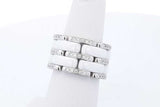 Chanel 18k White Gold Diamond Ceramic Ultra Ring 16.3 Grams Size 6 Eb1125oxxzde
