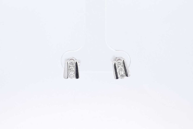 Approx. 0.3ctw Diamond Earrings In 14k White Gold 1.3 Grams Eb0724rxsa