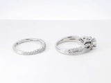 1.12 Cttw Diamond & 14k White Gold Princess-cut Halo Bridal Set 7.5 Grams Size 6.5 Fw0726crxdu