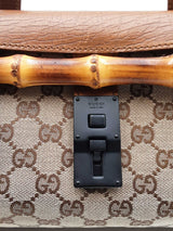 Gucci Gg Monogram Canvas Bamboo Bullet Satchel Bag Eb1225lerdu