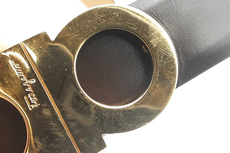 Salvatore Ferragamo Brown Leather Reversible Double Gancini Belt Sd0325lrzsa