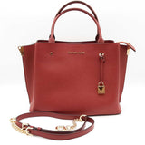 Michael Kors Red Pebbled Leather Arielle Satchel Tote Bag Sd0626wzde