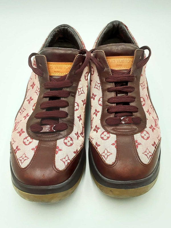 Louis Vuitton Monogram & Leather Sneakers Size 37 Eb1024lxzdu