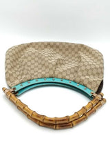 Gucci Gg Monogram Canvas Bamboo Handle Hobo Shoulder Bag Eb0826wxzsa