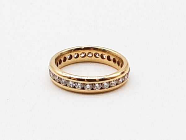 18k Yellow Gold Channel Diamond Eternity Band Ring Size 6 Doirxde 144020011393