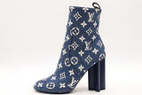 Louis Vuitton Monogram Denim Silhouette Ankle Boots Size 36.5 Eb0826orxsa