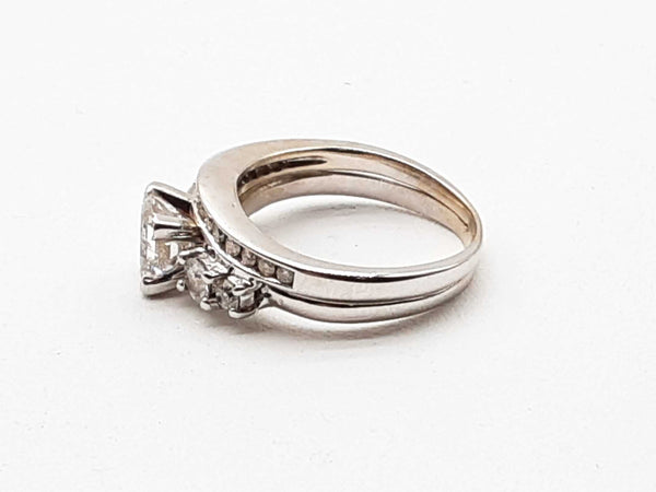 10k White Gold 5.2g Princess Diamond Ring Size 5.75 Dolwxzde 144020003823