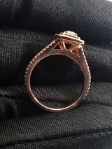 0.24 Cttw Diamond & 14k Rose Gold Double Halo Ring 4.1g Size 6.75 Fw0426woxdu