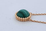 Van Cleef & Arpels Malachite Perlee Couleurs Pendant Necklace 16.5in Eb926llxzde