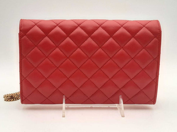 Versace Quilted Medusa Wallet On Chain Red Aa0125orzsa