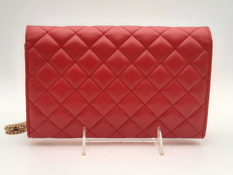 Versace Quilted Medusa Wallet On Chain Red Aa0125orzsa