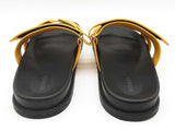 Hermes Chypre Yellow Leather Rubber Slides Size Eu 45 Do1225rxzde