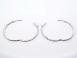 0.60 Cttw Diamond & 14k White Gold Front-facing Hoop Earrings 4.9 Grams Fw0726wrxdu