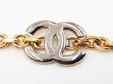 Chanel Cc Logo Silver-tone Belt Buckle & Gold-tone Chain Belt Fw0725ixzdu