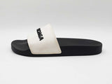 Balenciaga Logo Pool Slides In Black & White Pvc Size 7 Men, 10 Women Fw0126exdu