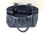 Prada Canapa Tote Bag In Blue Denim Fw0126wxzdu